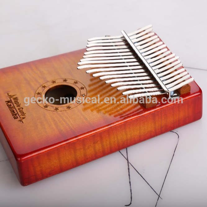 Africa Kalimba Thumb Piano 17 keyboards/ Maple curly wooden And Metal Kalimba New