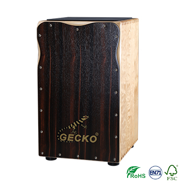 gecko high end solid wood cajon drum with cajon pedal