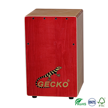Handmade Cajon Percussion Box Hand Drum set,red and nature color