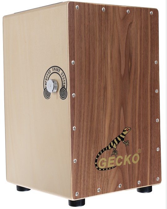 Tapping music wooden cajon box made with walnut wood surrounding sound