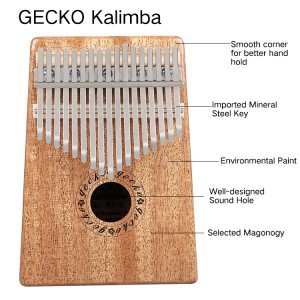 2019 China New Design Gs-7 Hebikuo African Thumb Piano 17 Key Mahogany Kalimba Thumb Piano For Sale