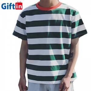 2020 high quality  Custom Prining 100% Cotton T-shirt Striped Mens T-shirt Striped Mens T-shirt