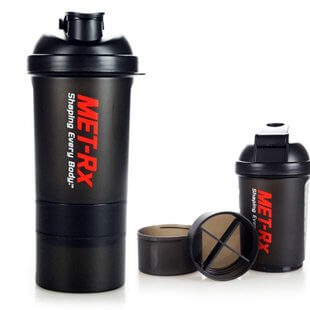 Promotional Advertising Gift Plastic 2 in 1 shaker cup Dual Shaker Bottle Sport Protein Shaker Bottle BT0051