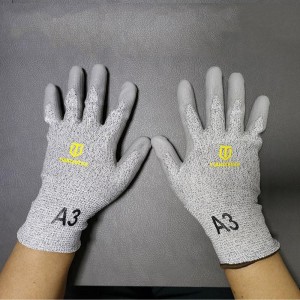 13g HPPE shell PU palm coated gloves