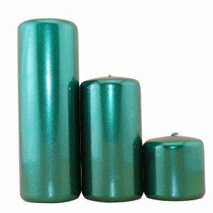 Pillar Candle-3 Clean Burning Metallic Painting Unscented Votive Pillar Candles for Decoration