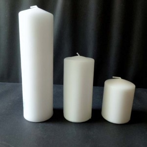 Pillar Candle-2 Lighting and Praying Machine Pressed 7cm Unscented White Color Church Pillar Candle
