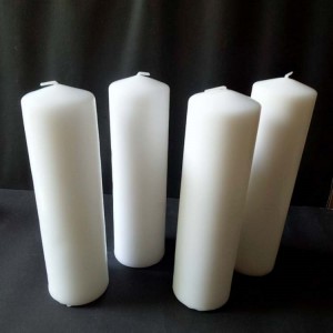 Pillar Candle-2 Lighting and Praying Machine Pressed 7cm Unscented White Color Church Pillar Candle