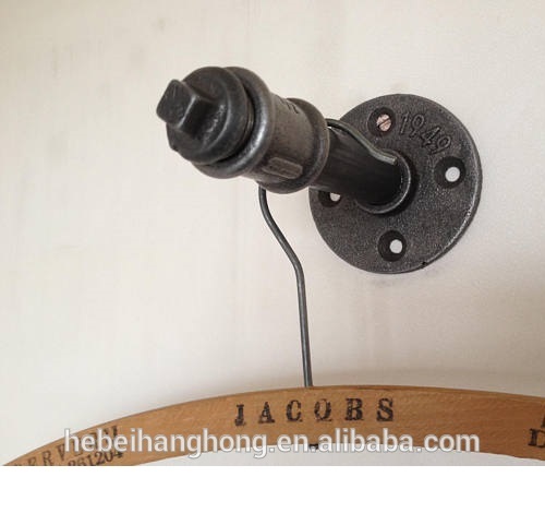 High reputation Cast Iron Black Floor Flange - Coat rack wall style of industrial Steampunk made in my Studio from cast iron pipe fittings – Hanghong