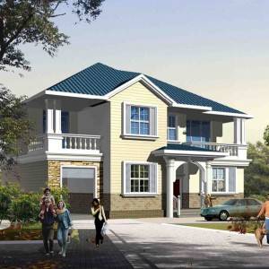 HJSD-2-5-1 low cost 2 floors 5 bedrooms light steel prefab houses villa with quality assurance