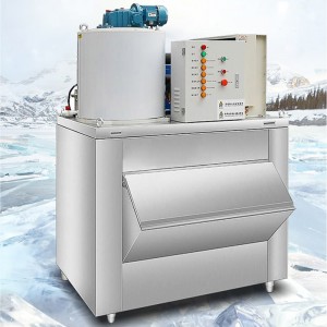 2020 China New Design Big Cube Ice Machine - 500kg/day flake ice machine + 300kg ice storage bin.  – Herbin Ice Systems