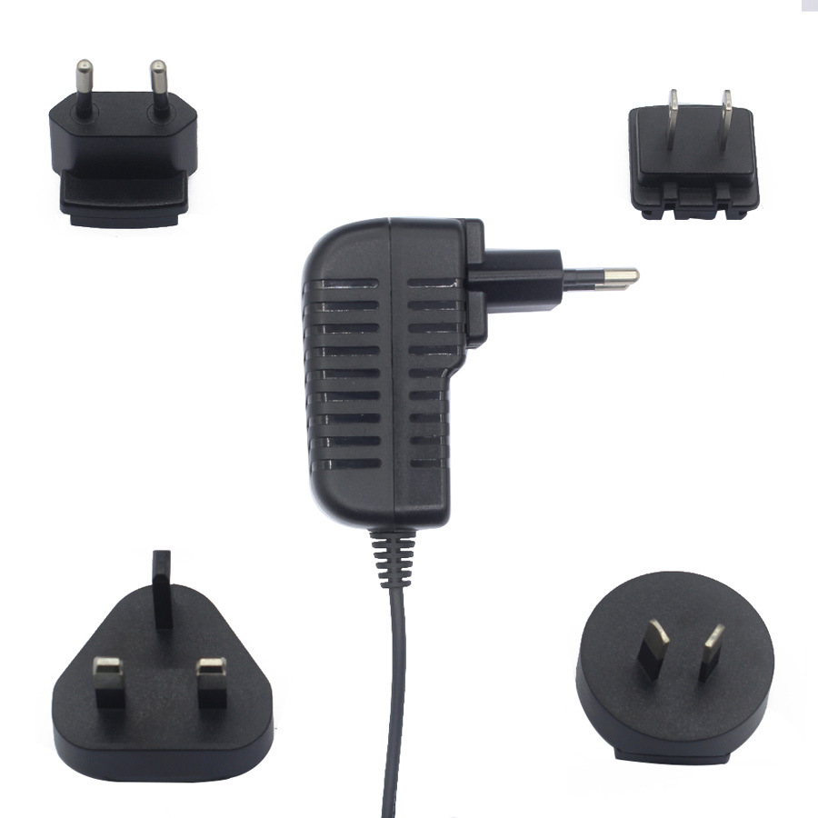 Interchangeable AC plug adapter12V1A for electronics device