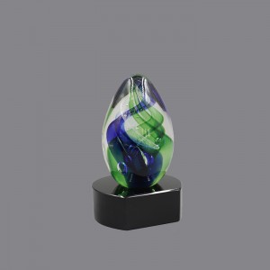Ege Shaped Crystal Glass Trophy Wholesaler ART GLASS AWARD