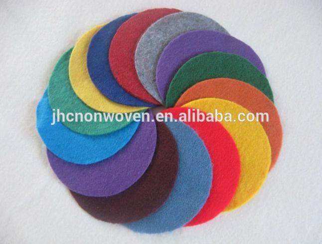 Plain colored nonwoven polyester felt fabric used make flower coaster