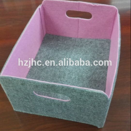 Colorful polyester oem non woven fabric foldable storage box felt