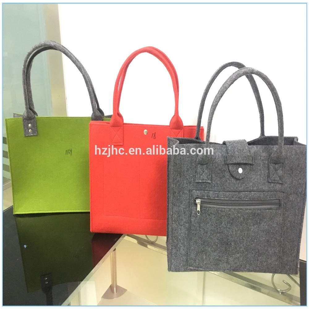 2017 Online Shop China Supplier Customized Logo Printable Felt Non Woven Shopping Women Bag Lady