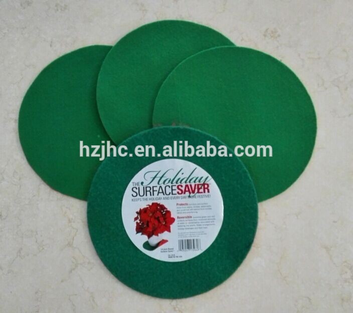 Wholesale heat proof round needle felt fabric coasters made in china