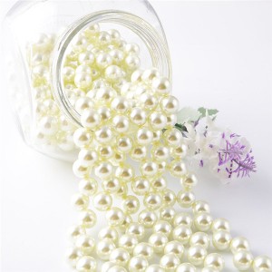 Free shipping 4mm 6mm 8mmround glass pearl beads necklace loose imitation pearl pearl jewelry