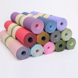China Factory Fitness Exercise Yoga Mat TPE 6mm Double Sided