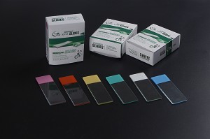Color Frosted Microscope Slides With GROUND Edges Made From White Glass