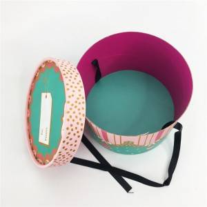 handcraft round gift box for hat or gift storage