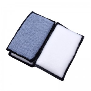 Middle size microfiber scrub cleaning pads with new colors white/gray, Purple/white -C