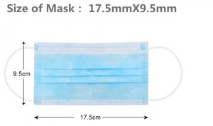 Cheapest China disposable mask manufacturer 3 ply breathable blue non-woven face mask