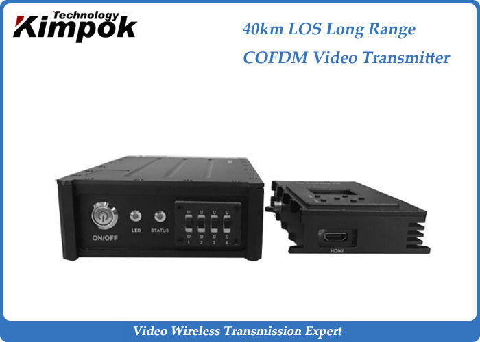 HD 40KM LOS Long Range COFDM Video Transmitter , Wireless Video Link for Drones