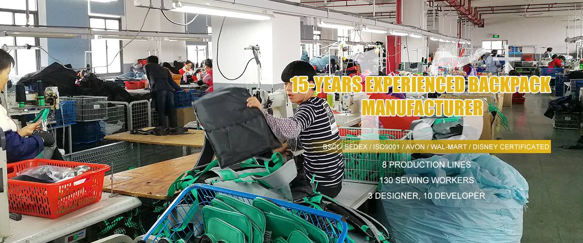 15-YEARS EXPERIENCED BACKPACK  MANUFACTURER