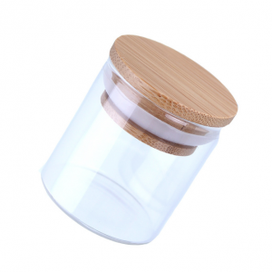 Borosilicate Clear Glass Jars with Bamboo Silicone Sealed Lid