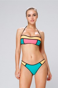 Miss adola Raibow კონტრასტი Bikini Swimwear Candy ფერები
