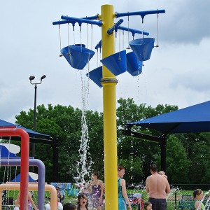 Kids Summer Spray Park Cone Spill Buckets Of Water Play Features