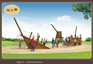best quality wooden pirate ship outdoor playgrounds for children game