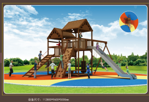 Commercial Large Theme Kids Combination Outdoor Wooden Playground Equipment For Sale
