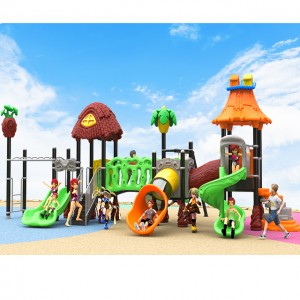Children large public outdoor playground plastic slides