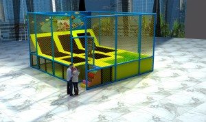Trampolí Parc jocs de salts de trampolí llit