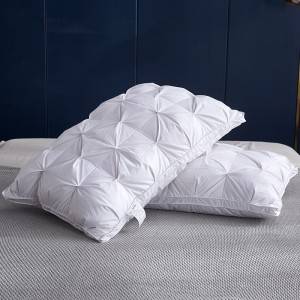 Luxury Soft 100% Natural White Goose Down Feather PillowsGoose Feather Pillows For Star Hotel