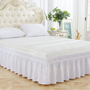 Wholesale amazon hot sale adjustable elastic band fashion pleated cheap home bed skirt