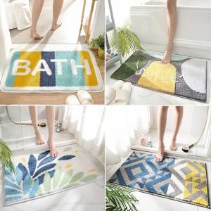 Hot-selling China New Colourful water absorbent  anti slip Bath Mat