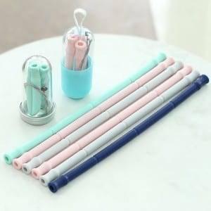 Safety Reusable Foldable Silicone Drinking Straws