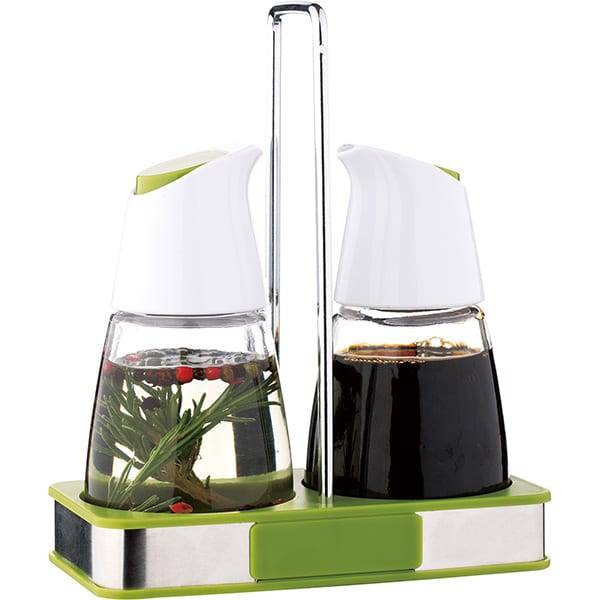 High Quality Olive Oil and Vinegar Dispenser Bottle Set With Stand