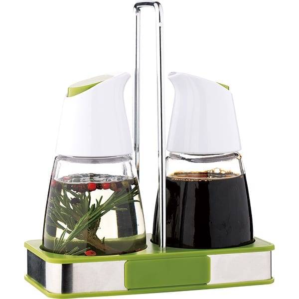 Kitchen Tools 2 Pieces  Oil And Vinegar Diepenser Oil And Vinegar Bottle Set With Rack