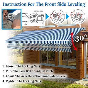 Wholesale Foxwing Awning - Retractable Patio Awning Multi Color Traditional Rectangular Polyester Uv Protected – Crscreen