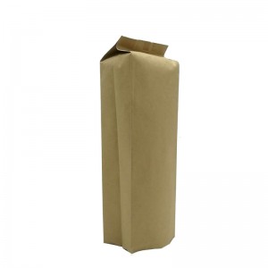 China Professional Flat Bottom Pouch Plastic Producer –  Biodegradable PLA and yellow kraft paper back sealed packaging bags – Oemy