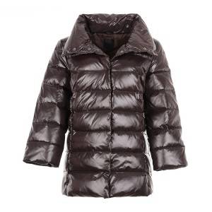 Класически прост дизайн зимен истински кожух надолу яке женско облекло късо палто
