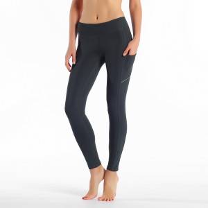 Pantalones de yoga ajustados de cintura alta con sensación de desnudo para mujer Leggings de entrenamiento con bolsillo para teléfono