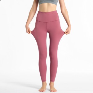 Mulheres Yoga Calças Leggings de cintura alta com bolsos Controle de barriga Leggings de corrida Calças justas