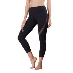Süper Yumuşak Polyester Yoga Pantolon, Kadınlar için Mesh Yoga Spandex Pantolon Tayt