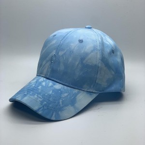 Tie-dye cotton fabric baseabll cap new design 2021 blue color