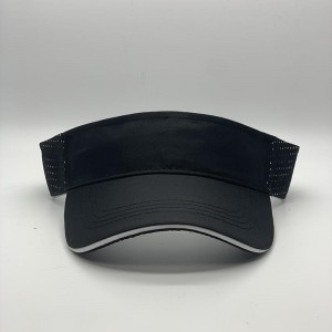 black sun visor laser hole sandwich peak hat for summer