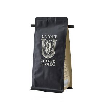 1 kg side gusset plastic laminated materials coffee bean packing bag with air valve and tin tie
